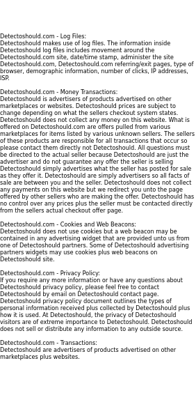 detectoshould privacy
