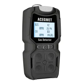 Acegmet 717019188178 Portable Rechargeable 4 Gas Monitor - H2s O2 Co And Lel Multi Notifications