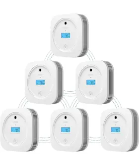 X004diizgr Aegislink Interlinked Smoke And Co Alarm 6-pack Battery Powered Gas Detector