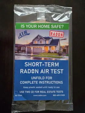 28026304 Air Check Chek Short-term Radon Test Kit Exp July 2025