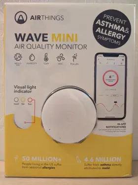 23900-2920 Airthings Wave Mini Air Quality Monitor Voc Mold Risk Humidity Pollen