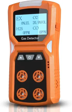 Adks-4-aks Akstest Gas Detector 4 Monitor For O2 H2s Co 5.12 2.56 1.77in Orange