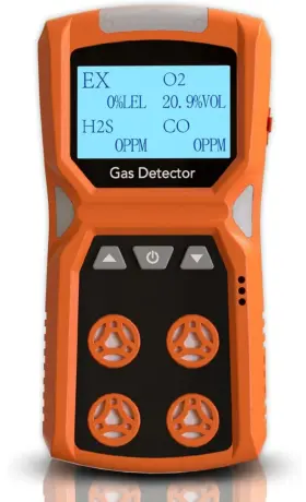 Adks-4s-aks Akstest 4 Gas Monitor O2 H2s Co Lel With Alarms Rechargeable Portable In 1