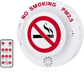 B0drfg57v4 Aotiqual 2in1 Smoke And Pm2.5 Detector With Voice Alert Remote For Office/public Use