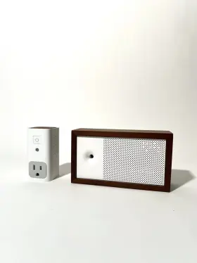 Rev1 Awair Smart Air Quality Monitor Wood White With Power And Glow Plug