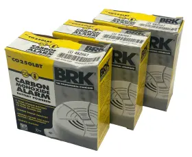Co250lbt Brk Lot Of 3 Carbon Monoxide Alarm 5yr Lithium Battery Tamper-proof Ul