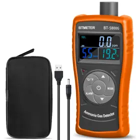 Bt-5800g-orange Btmeter Portable Ammonia Gas Detector 0-100 Ppm Rechargeable Nh3 Monitor Us