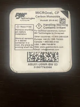 Abu01-u0wr-bwe Bw Technologies Microcel Cf Carbon Monoxide Co Sensor Sr-m-mc