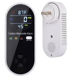 Chenghem 639394723440 Carbon Monoxide And Natural Gas Detector Plug-in Light Voice Alarm Temp Humidity