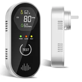 Ym316 Cochyscela 3-in-1 Carbon Monoxide Detectors With Temp And Humid Plug In 85db Audible &
