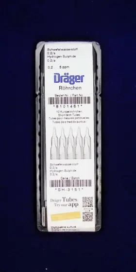 8101461 Dr Ger Hydrogen Sulfide Detector Tubes 0.2/a 0.2 - 5 Ppm 10
