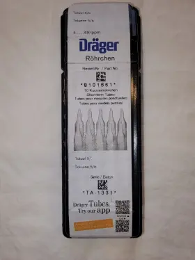 8101661 Dr Ger Ger-tubes Dt Toluene 5/b Short-term Tubes 1 Box 10 Per