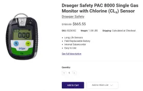 8326352 Dr Ger Draeger Personal Detector Pac 7000 New With Chlorine Cl2 Sensor