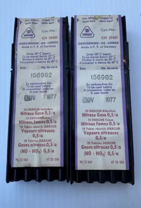 Ch-29401 Dr Ger Vintage Gas Detector Tubes Ch29401 Nitrous No No2 West Germany 1977
