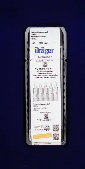 6728041 Drager Dr Ger Hydrogen Sulfide Detector Tubes 0.5/a 0.5 - 150 Ppm 10