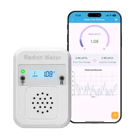 Elifecity 737706259707 Wifi Home Radon Detector Portable Meter With Real-time Short And Long-term
