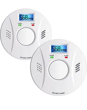Gs811-a Elvicto 2 Pack Smoke Detector And Carbon Monoxide Co2 Battery Powered