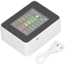 Eujgoovnqvckzex7s Eujgoov 9 In 1 Air Quality Monitor Pm2.5 Pm10 Hcho Organic Pollutants Co Co2 Tempe