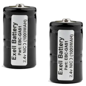 Ebc-gas1000 Exell Battery 2qty 2pk 2.4v 1000mah Nicd Hi-capacity For Tif 8800 Combustible Gas Detector