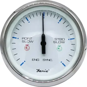 70096 Faria Beede Instruments Chesapeake White Engine Synchronizer 4 Inch Dual Gas And Variable