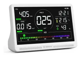 Pm2.5 Fil-fresh Q4452 16-in-1 Air Quality Monitor 7 Inch Display Co2 Hcho Tvoc Aqi White Pm2.5 Fil-fresh Q4452 16-in-1 Air Quality Monitor 7 Inch Display Co2 Hcho Tvoc Aqi White