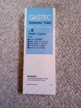 20980 Gastec Detector Tube No.6 Water Vapour H2o Glass Vapor Detection 6lp 09/25