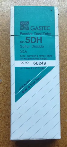 60249 Gastec No. 5dh Sulfur Dioxide So 2 Detector Tube Box Of 10 Exp July 2008