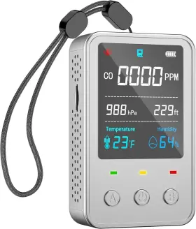 Pt06 Gedsffati 5-in-1 Portable Carbon Monoxide Detector For Travel Mini Co Meter Integrated