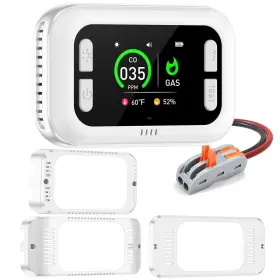 Cwq-us-hd18-cg-rv-wh-1pcs Hakinaku 12v Dc Rv Carbon Monoxide And Propane Gas Alarm With Hd Screen 85 Db Alert