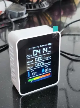 Zn-mt05 Hisuekig Air Quality Monitor 5-in-1 For Co2 Tvoc Hcho Temperature Humidity