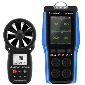 Hp-9000a Holdpeak 866b Portable Gas Detector Lel O2 Co H2s 4-gas Monitor With Anemometer Wind Speed Set