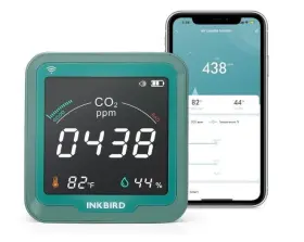 X0045xwzql Inkbird Wi-fi 3-in-1 Air Quality Monitor Carbon Dioxide Detector Temp Humidity