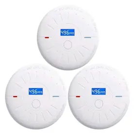 Lecoolife 795602610794 3 Pack 10 Year Battery Operated Smoke And Carbon Monoxide Detector Lcd Display