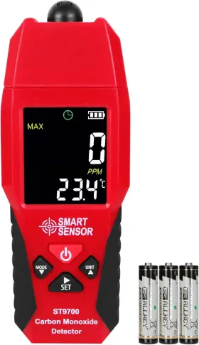 St9700 Lunarlipes Handheld Carbon Monoxide Meter Portable Detector 1 Pack Red