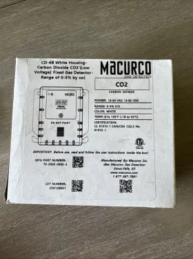 70-2900-0600-4 Macurco Cd-6b Carbon Dioxide Co2 Fixed Gas Detector-sealed Box