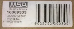No2-10ppm Msa 10069333 Zgard Nitrogen Dioxide Sensor Rs485 Ec New
