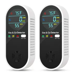 Nicgol 716035736134 4-in-1 Natural Gas Leak Detector And Carbon Monoxide Detectors With Pr