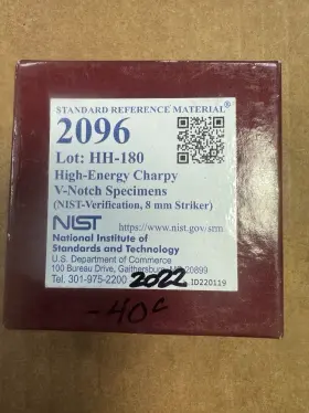 Srm-2092 Nist Set Of 5 Srm 2096 Super-high-energy Charpy V-notch Verification Specimens