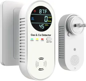 Kh158 Norjan 4-in-1 Natural Gas Leak Detector And Carbon Monoxide Detectors - White