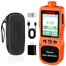 Zy-oz4000-orange Orange Portable Ozone Detector 0-20 Ppm O3 Monitor Temp Humidity Alarm