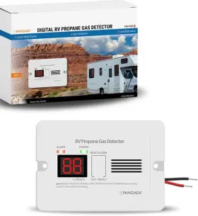 Pangaea 445044953968 Digital Rv Propane Gas Detector With 85db Loud Alarm Dc 12v For Traile