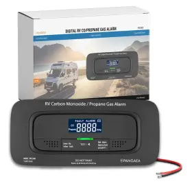 Pangaea 850046967658 Rv Carbon Monoxide And Propane Dual Gas Detector - Hard-wired Dc 12v Large Lcd