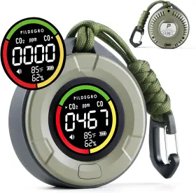 Pth-10ew Pildegro 4-in-1 Portable Carbon Monoxide And Dioxide Detector Upgraded Rechargeab