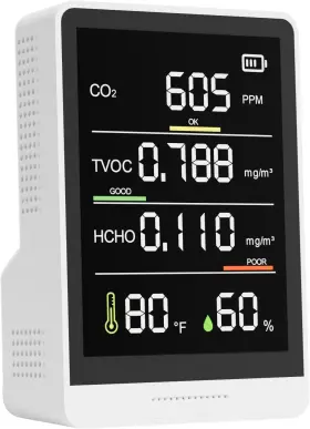 Pinotec 717686424616 5-in-1 Professional Indoor Air Quality Monitor Portable Co2