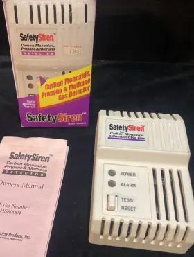 Hs80004 Safety Siren Carbon Monoxide Propane Methane Detector Model Unused