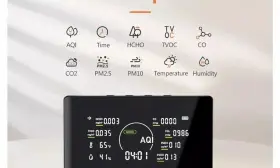 Aqi1 Sasaajiji 10 In 1 Air Quality Monitor With Portable Sensors For Co2 Mold And More