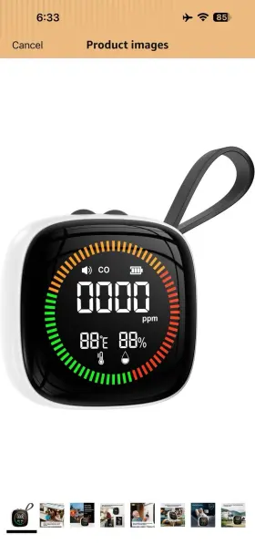 Dm1210b Sdoer 3 In 1 Portable Carbon Monoxide Detector Temp Humi Co Sensor Alarm Rechargeable