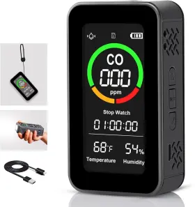 Cf-9r Simbow/carefor 729927802893 Portable Carbon Monoxide Detector Rechargeable 5-in-1 Travel Co