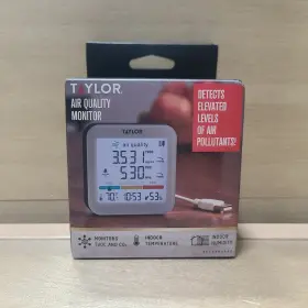 5319954az Taylor Air Quality Monitor Measures Indoor Temperature Humidity Alerts Led New