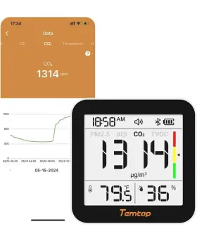 Pm2.5 Temtop 608473992220 M10 Air Quality Detector Monitor Co2 Voc Smart Temperature Humi